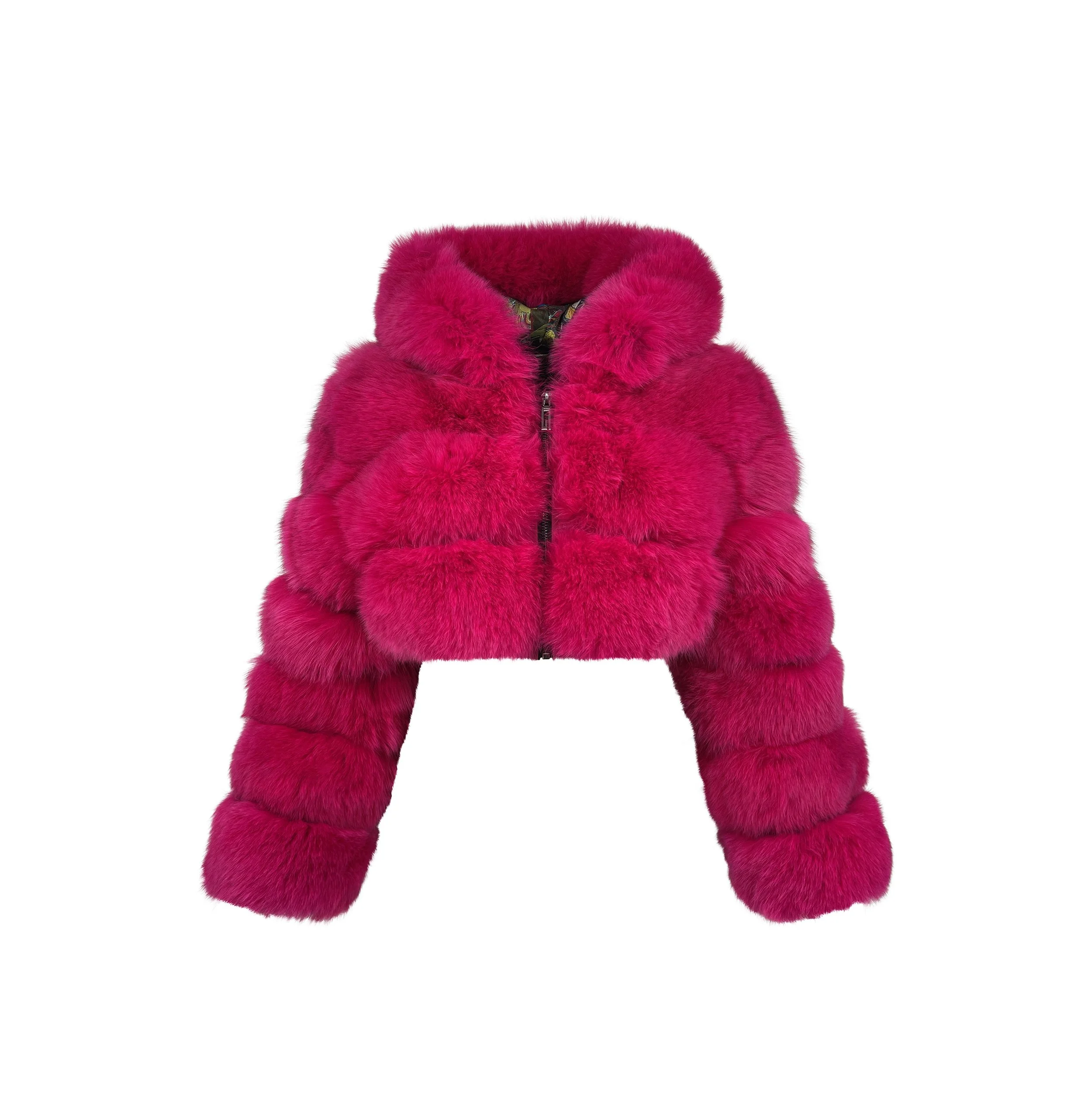 Furry by Moena Moxham - Cropped Fuchsia Fur Jacket — Moena Moxham